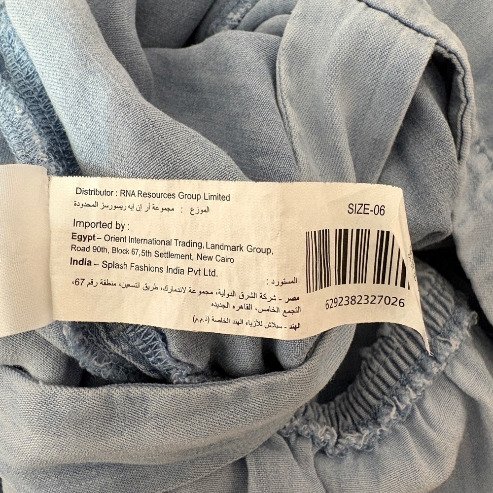 Splash Blue Tencel Chambray Wide Leg Button Side Jumpsuit M Cottagecore - Picture 15 of 16